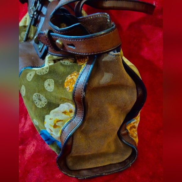 Fossil Vintage Rare Reissued Weekender Brown and Multicolor Satchel - Picture 5 of 16